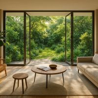 Harmonie parfaite entre intérieur et jardin