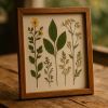Cadre herbier botanique fait main déco