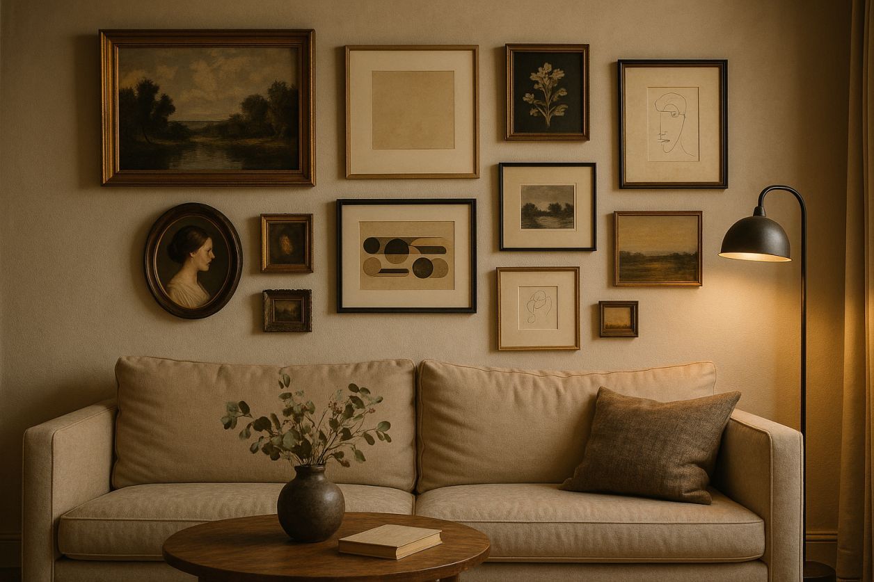 Mur de cadres : mix and match réussi